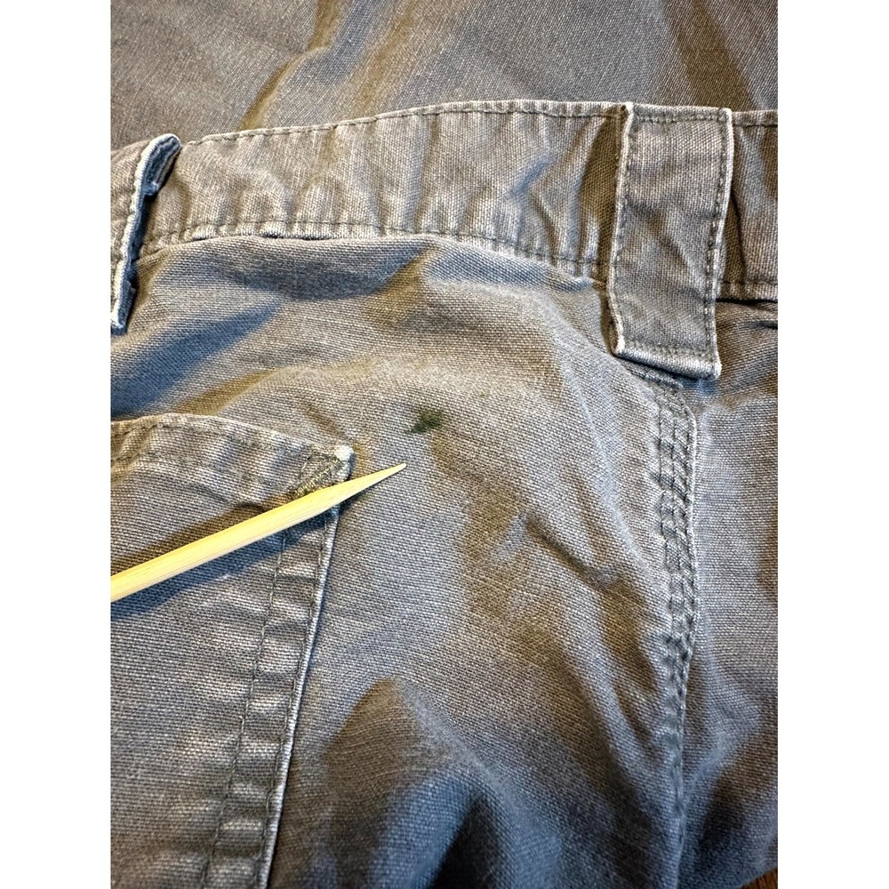 Vintage Carhartt Work Pants Men's 38 Gray Canvas Comfort Mid Rise Straight Leg - Picture 12 of 15